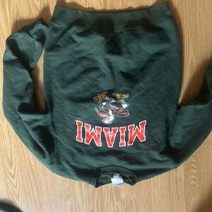 champion miami hurricanes sweatshirt adult small